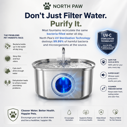 North Paw™ VitalSpring UV-C Cat Fountain